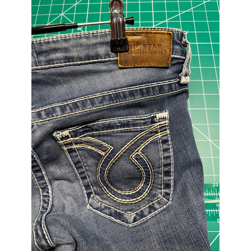 Big Star Liv Skinny Jeans Womens 29R Medium Wash Embroidered Low Rise VWLSK1DRR - Picture 3 of 4